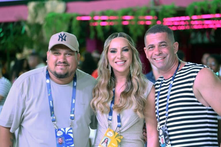 O presidente da LIESGE, Edson Neto, a vice-prefeita, Cris Samorini e o presidente da Câmara, Anderson Goggi Rodrigues