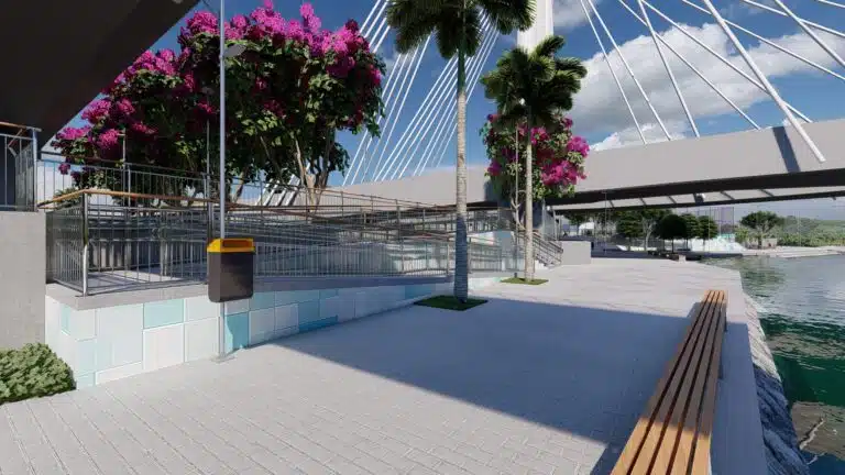 Projeto de reurbanização da orla do Canal de Camburi, em Vitória. Foto: Divulgação