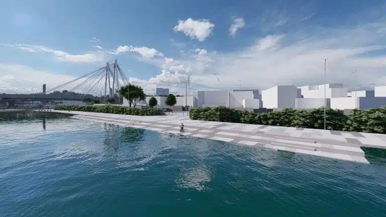 Projeto de reurbanização da orla do Canal de Camburi, em Vitória. Foto: Divulgação