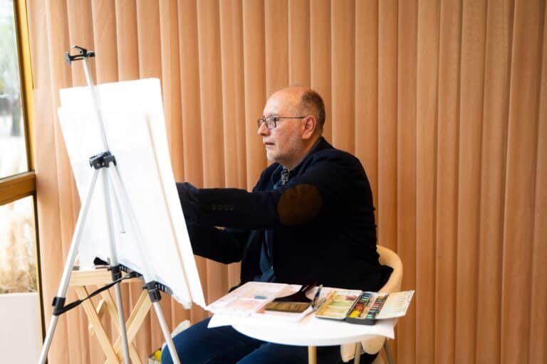 Pintura ao vivo com o arquiteto e aquarelista Clovis Aquino