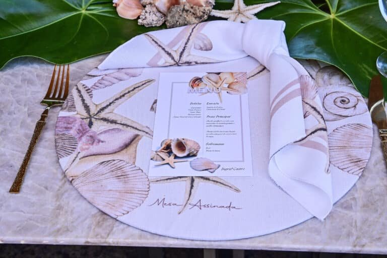 Sousplats e guardanapos da Nuvem Sublimação