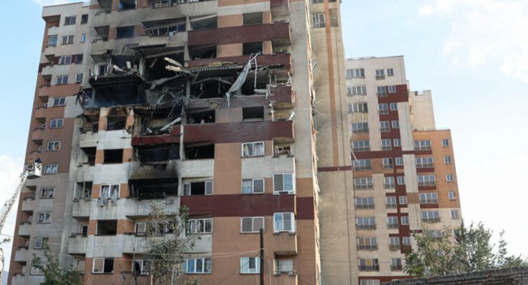 Agência de Notícias da republica Islâmica. Iran - 13/06/2025 Prédios danificados em Teerã após ataques israelenses na sexta-feira. Foto Agência de Notícias da republica Islâmica.
