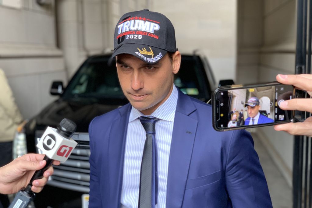 Carlos, Flavio e Eduardo Bolsonaro, filhos do presidente da Jair Bolsonaro. Foto: Reprodução