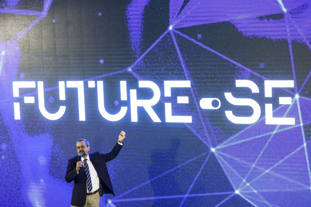 O ministro da Educação, Abraham Weintraub, durante apresentação do programa "Future-se".