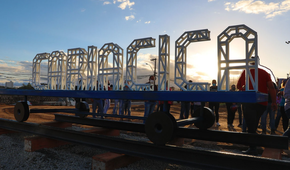Primeiro monumento Cariacica nos Trilhos é entregue à população. Foto: Divulgação/PMC