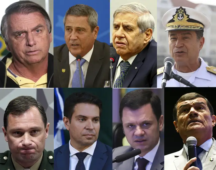 Brasília (DF), 11/09/2025 - A Primeira Turma do Supremo Tribunal Federal (STF) formou nesta quinta-feira (11) maioria de votos para condenar o ex-presidente Jair Bolsonaro e mais sete aliados na ação penal da trama golpista.Da esquerda para direita: Ex.presidente, Jair Bolsonaro, General, Braga Neto, General, Augusto Heleno, Almirante, Almir Garnier, Tenete-Coronel, Mauro Cid, Deputado Federal, Alexandre Ramagem, Ex.ministro da justiça, Anderson Torres, General Paulo Sérgio Nogueira.
Fotos: Agência Brasil