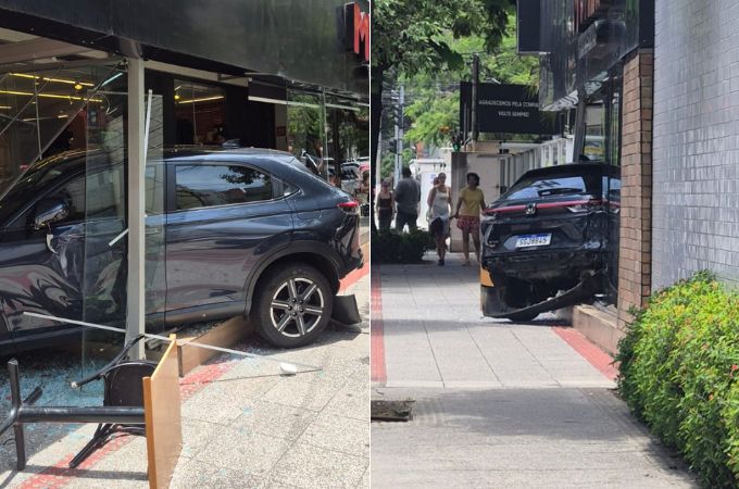 Carro invade padaria na Praia do Canto e assusta clientes