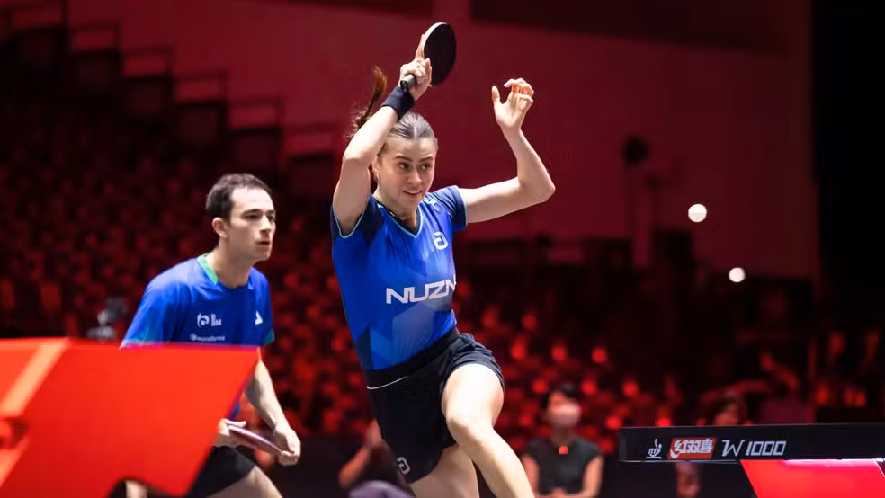 Hugo Calderano e Bruna Takahashi