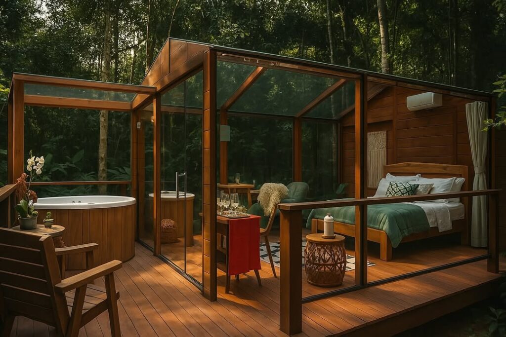 Imersa na Mata Atlântica, a Casa de Vidro combina conforto e natureza