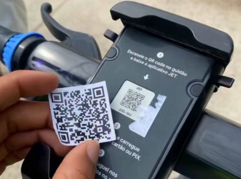 O golpe do patinete funciona com um QR Code falso. Foto: Reprodução (Redes Sociais)