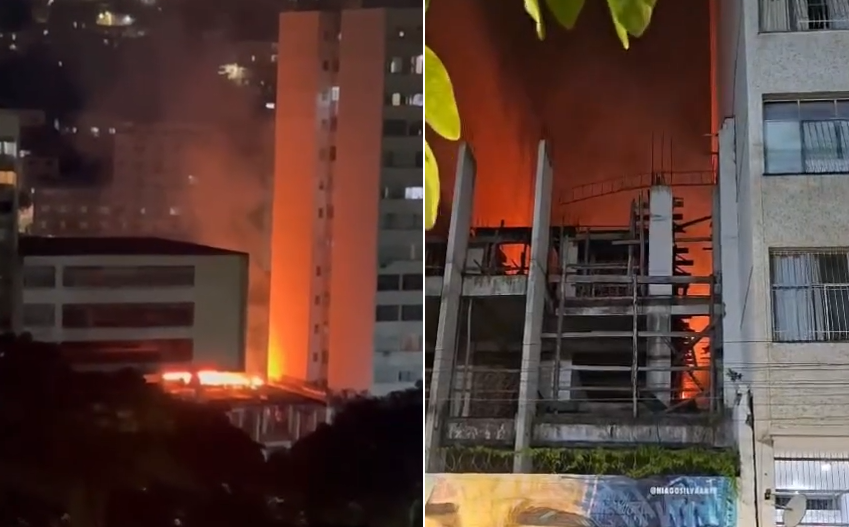 Fogo começou à noite, assustou moradores e foi controlado pelo Corpo de Bombeiros | Foto: Redes Sociais
