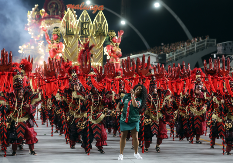 Mocidade levou "Malunga Léa – Rapsódia de uma Deusa Negra” para a avenida. Foto: Jose Francisco Diorio/Fotos Públicas