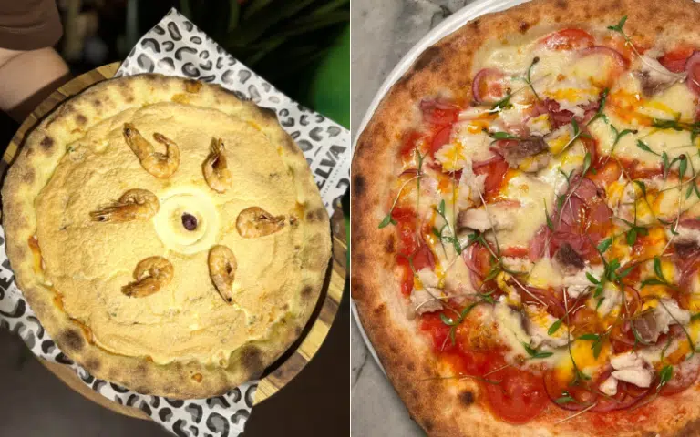 Pizzas de moqueca e torta capixaba para comer na Semana Santa