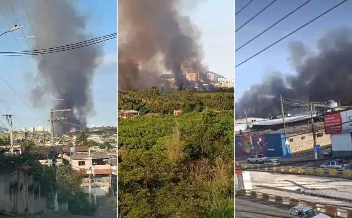 Incêndio atinge área de vegetação em Jardim Marilândia, Vila Velha
