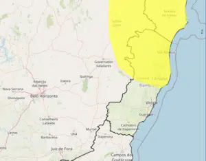Inmet alerta para chuvas fortes para 30 municípios