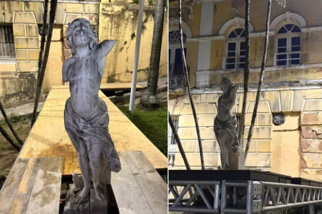 Após 46 anos “sumida”, estátua de Hermes volta ao Centro de Vitória