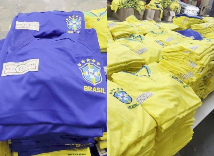 Camisas da Seleção Brasileira apreendidas pela Receita Federal
