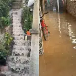 Estouro de cano forma “cachoeira” e inunda ateliê em Colatina