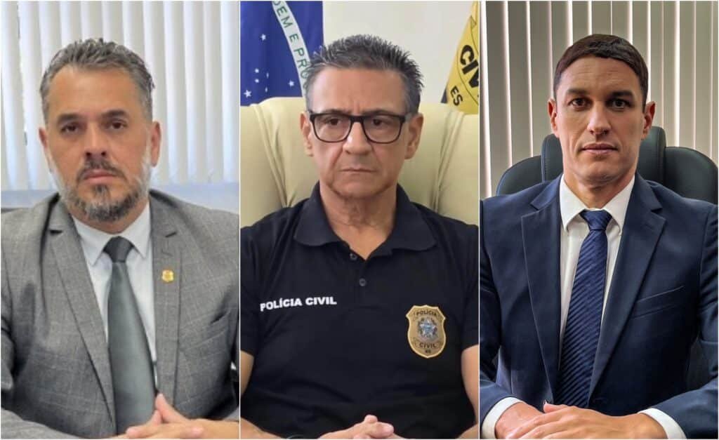 No sentido da leitura: Fabrício Dutra, José Darcy Arruda e Jordano Bruno