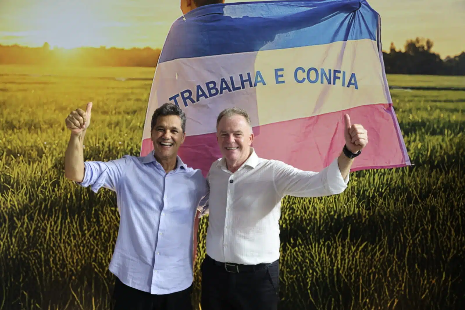 Ricardo e Ferraço e Casagrande no evento de despedida do segundo. Crédito: Hélio Filho