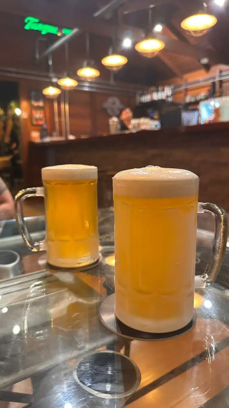 Chopp artesanal no pub da Estância Vellmond