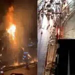 Incêndio em poste interdita vias no Centro de Vitória