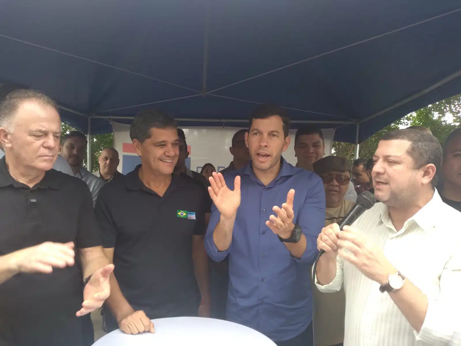 Renato Casagrande, Ricardo Ferraço, Arnaldinho Borgo e Joel Rangel. Foto: Vitor Vogas