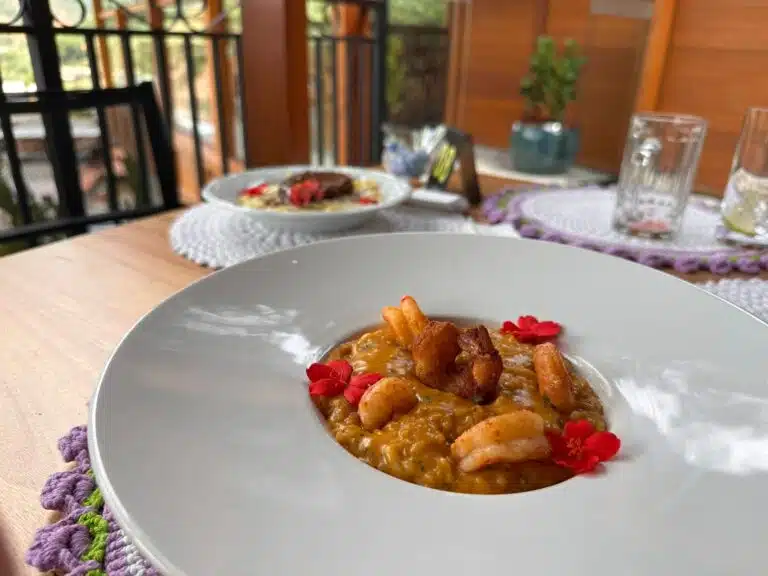 Risoto de camarão na Estância Vellmond