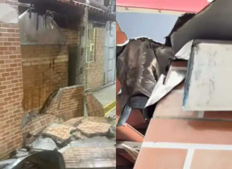 Parede e coifa foram danificadas. Imagens: TV SIM/SBT
