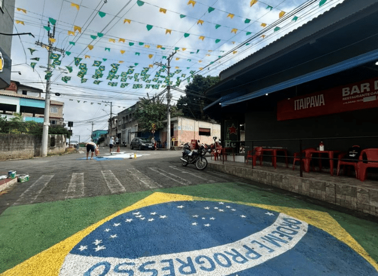 Rua pintada em Cariacica. Foto: Ana Julia Silva