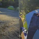 Frio intenso congela roupas e surpreende turistas no Caparaó