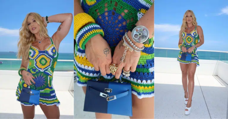 Virgínia aposta em vestido de marca capixaba em jogo do Brasil