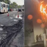 Poste pega fogo em Vitória e deixa moradores e empresas sem internet