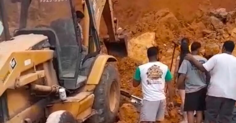 Trabalhadores são soterrados em deslizamento de terra em Cariacica