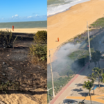 Incêndio criminoso é investigado após fogo destruir restinga em Vila Velha