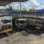Incêndio destrói veículos da Prefeitura de São Mateus; imagens mostram suspeitos