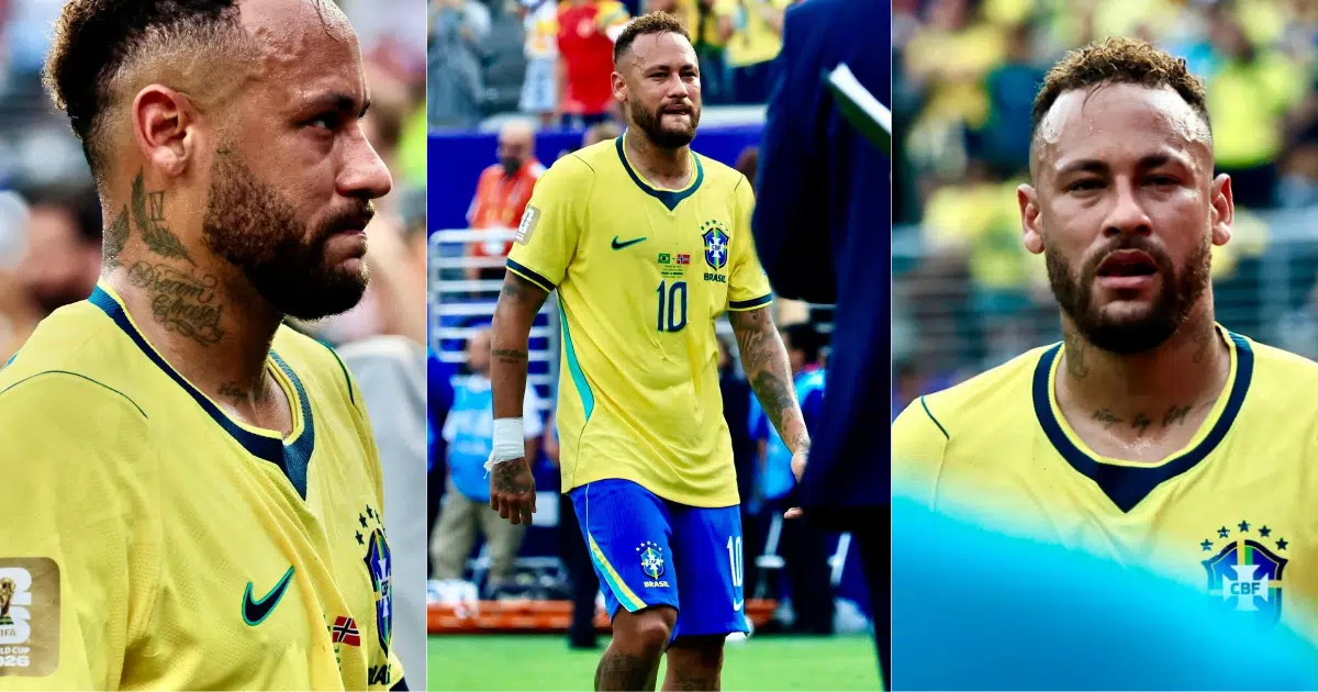 Neymar chorando após a eliminação da seleção brasileira. Foto: Paulo Souza