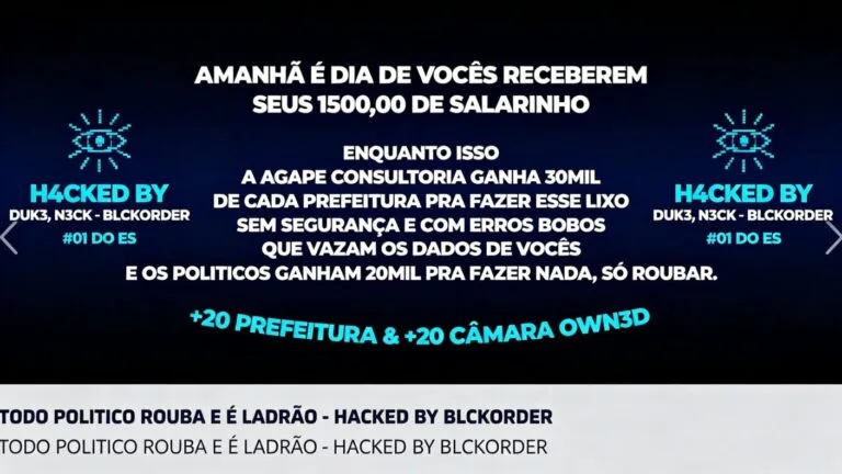 “Todo político rouba”: site da Câmara de Vitória sofre ataque hacker