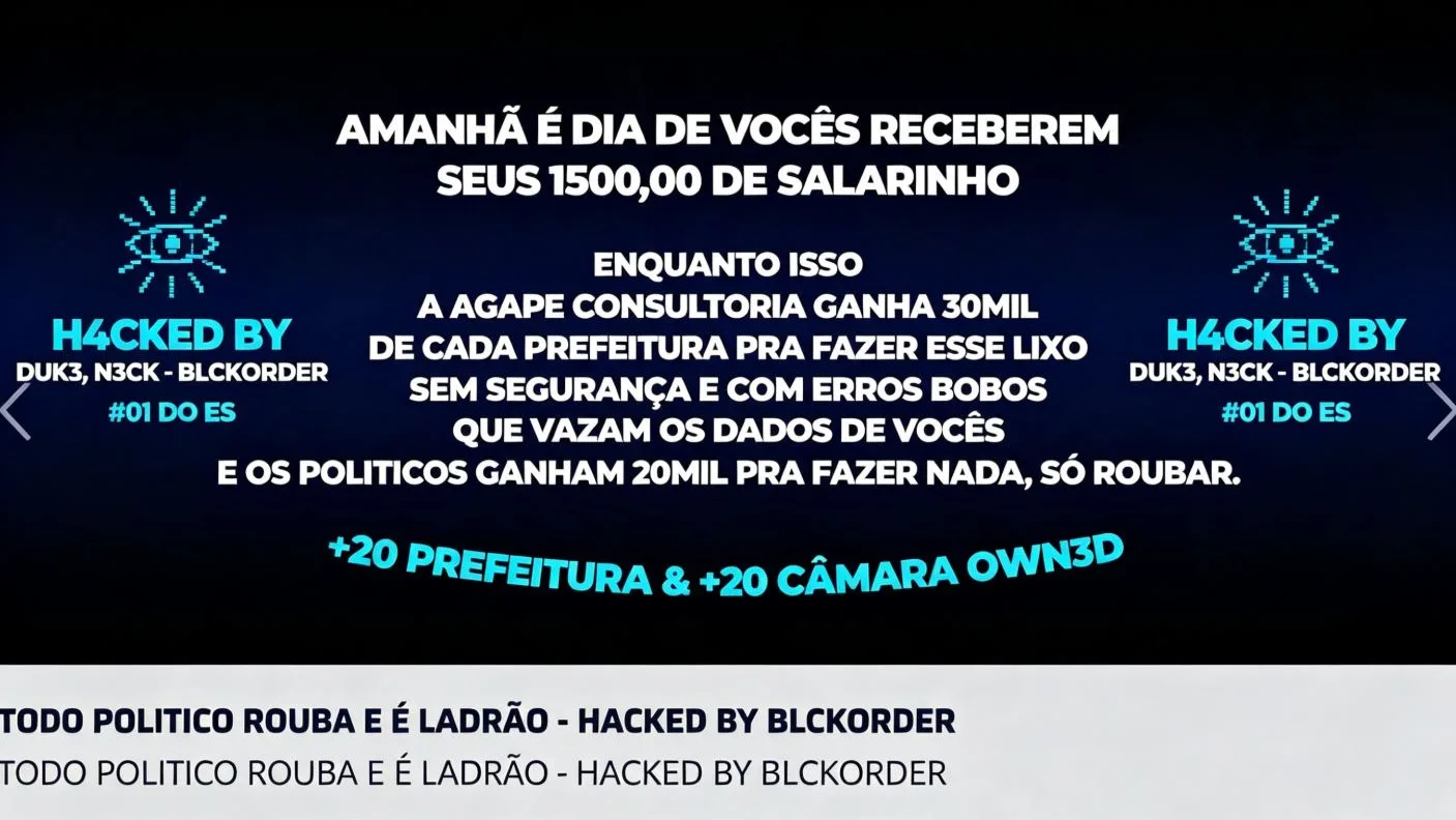 “Todo político rouba”: site da Câmara de Vitória sofre ataque hacker