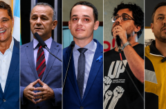 Cinco candidatos disputam a eleição para o Governo do Estado. Fotos: Divulgação (Redes Sociais)