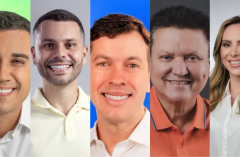 Weverson, Wanderson, Arnaldinho, Euclério e Cris. Prefeitos garantem ajuda para seus aliados nas campanhas de deputado estadual e federal. foto: divulgação